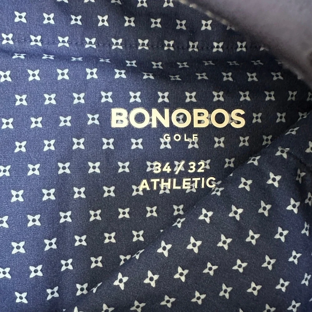Bonobos Golf Athletic Pants Mens 34x32 Blue 100% Recycled Polyester‎